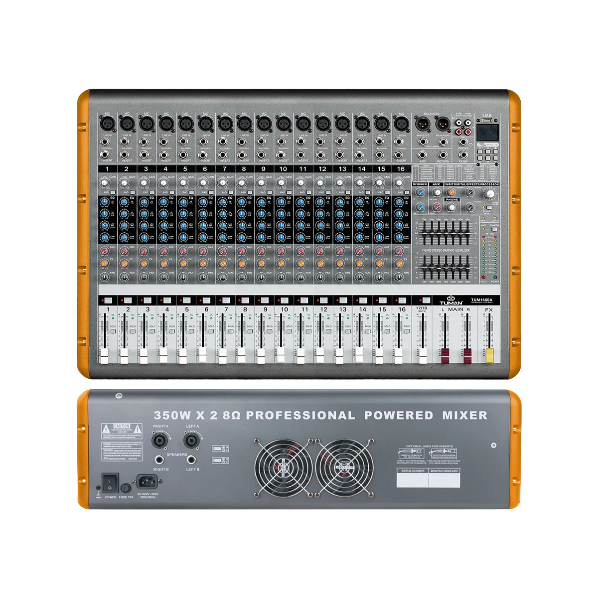 Consola amplificada de 16 canales